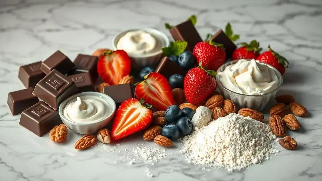 Principais ingredientes usados em doces finos